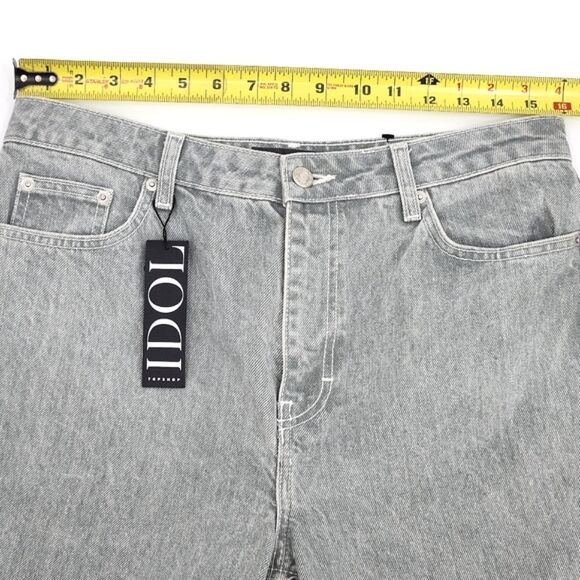 Topshop Idol Twist Seam Mom Denim Jeans In Mint Women's Size 10 - Picture 10 of 12